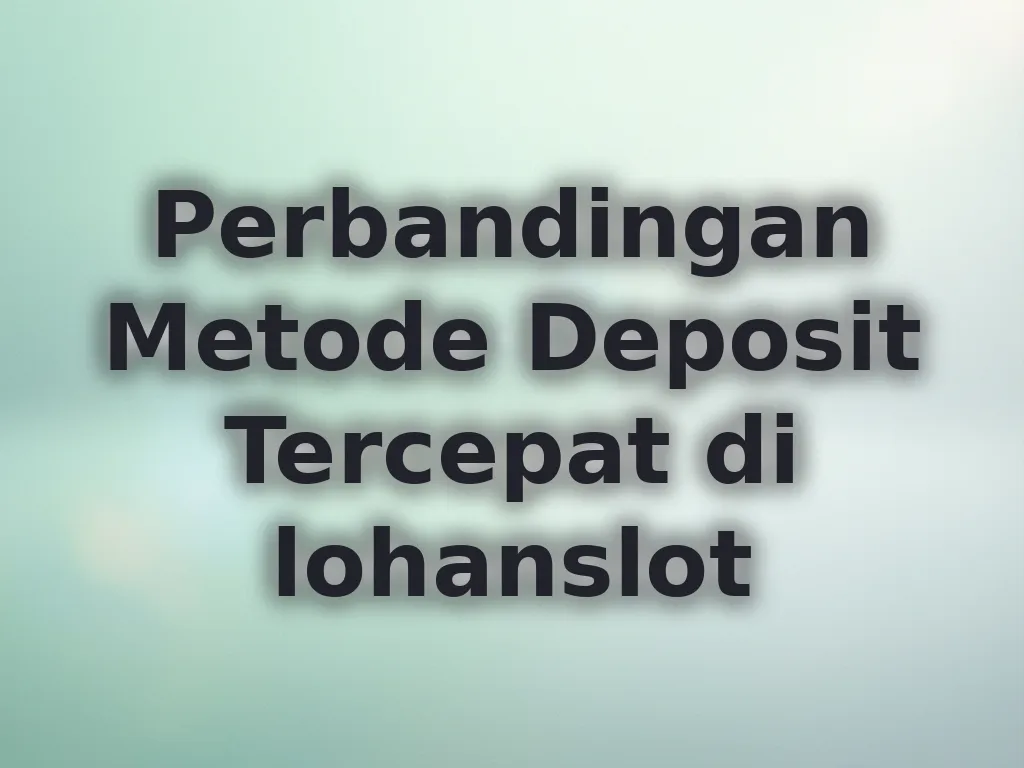 Perbandingan Metode Deposit Tercepat di lohanslot